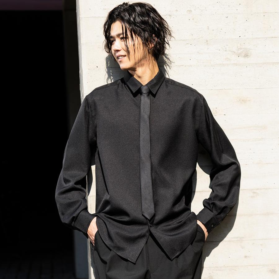 黒 ダイヤモンド模様 長袖シャツ maisonspecial Takato着用