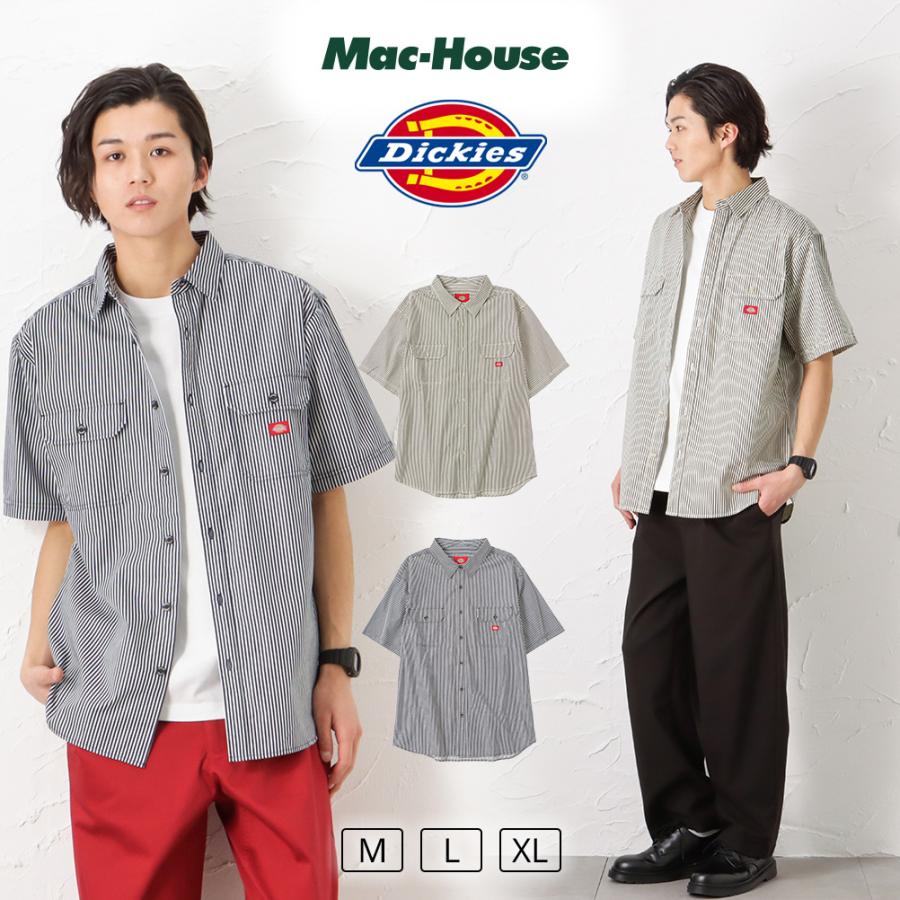 Dickies ディッキーズ 半袖 ワークシャツ メンズ ストライプ ロゴ ワンポイント 刺繍 ポケット おしゃれ カジュアル ブランド 人気 トップス Mac House マックハウス 通販 Yahoo ショッピング