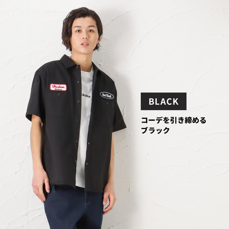 Dickies（ディッキーズ） 半袖 ワークシャツ メンズ ロゴ ワッペン