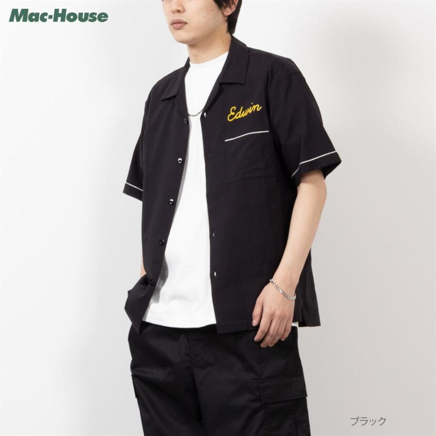 ボーリングシャツ オープンカラーシャツ EDWIN エドウィン シャツ 半袖 メンズ オープンカラー