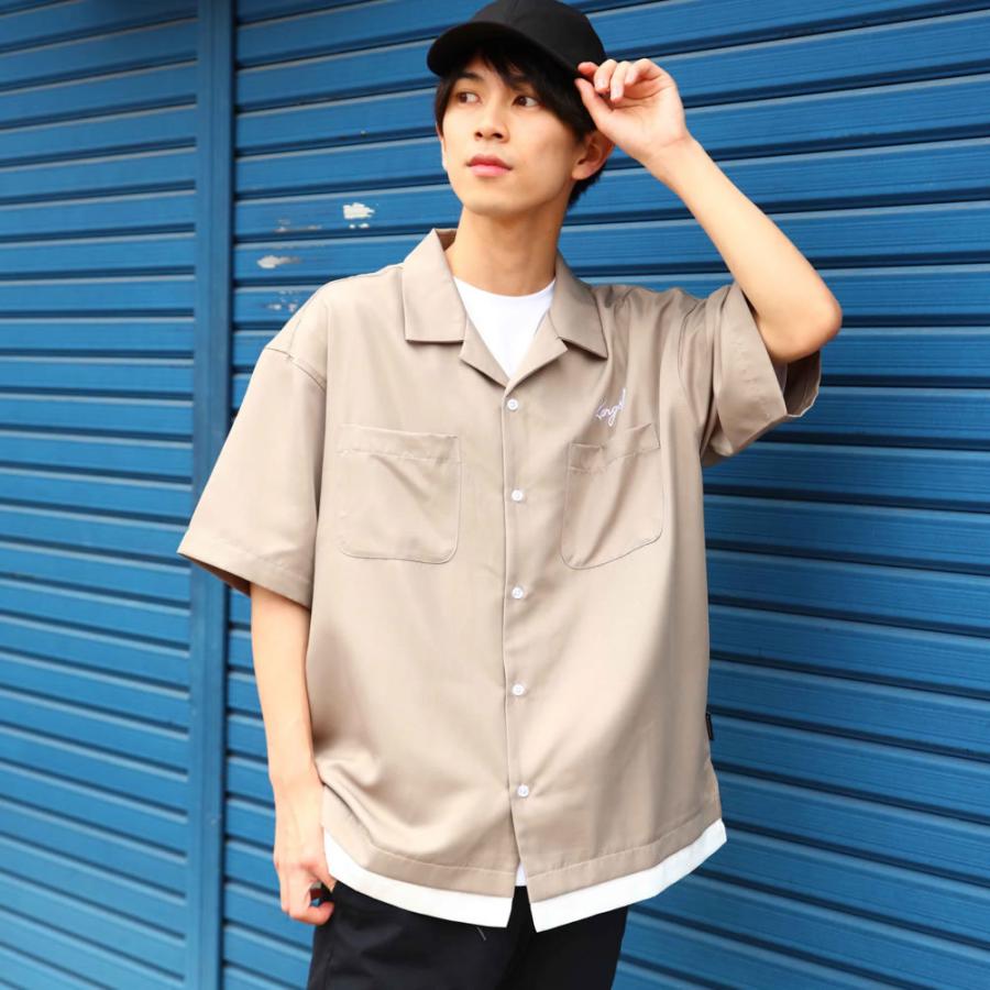 KANGOL カンゴール 半袖シャツ メンズ ワイドシルエット フェイク