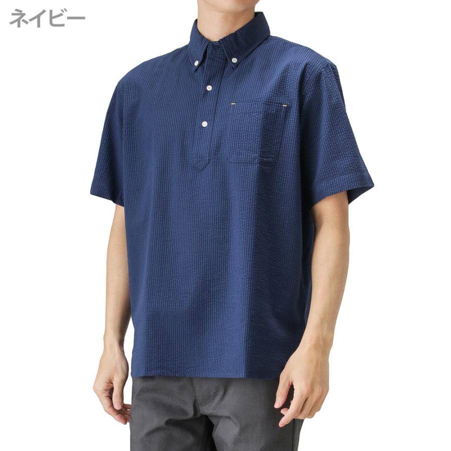 Navy ネイビー オーガニックコットンプルオーバー半袖シャツ c メンズ Mac House マックハウス 通販 Paypayモール