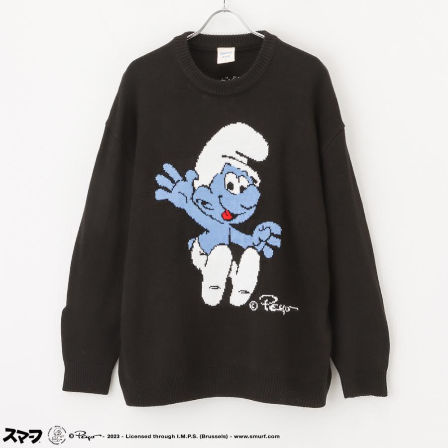 Smurf スマーフ ニット セーター メンズ バックデザイン 洗えるニット