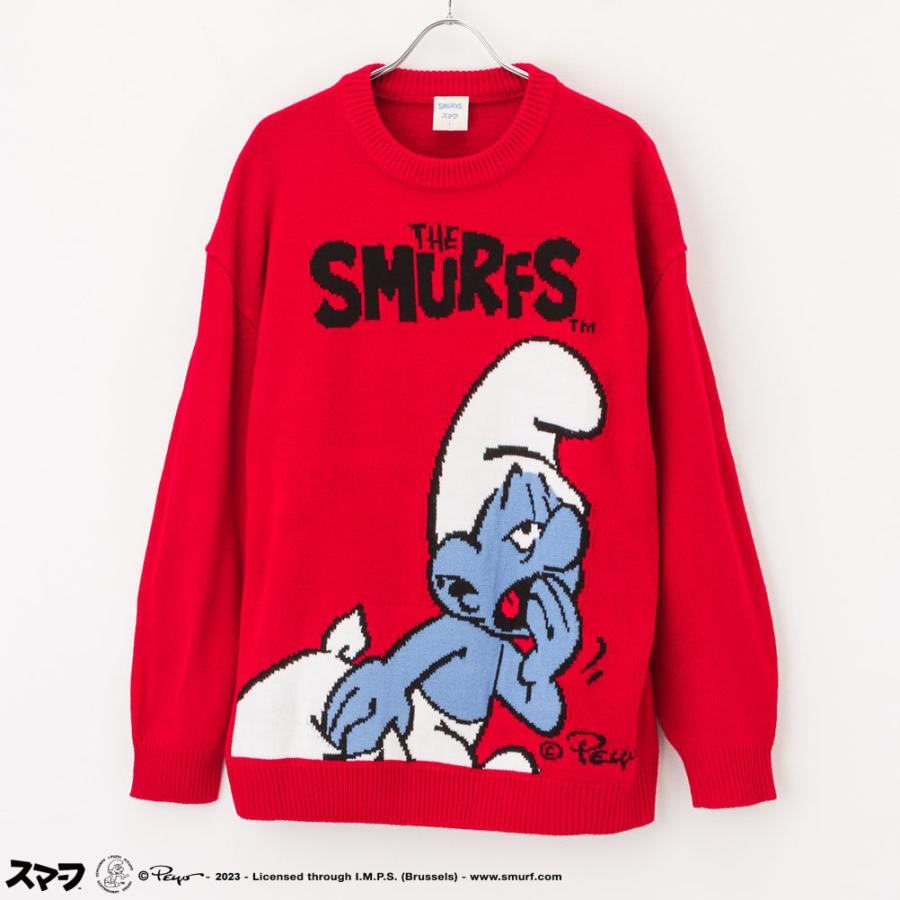 Smurf スマーフ ニット セーター メンズ バックデザイン 洗える