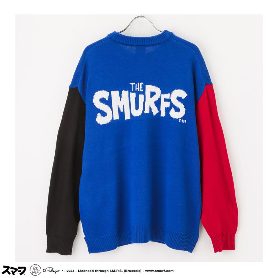 Smurf スマーフ ニット セーター メンズ バックデザイン 洗えるニット