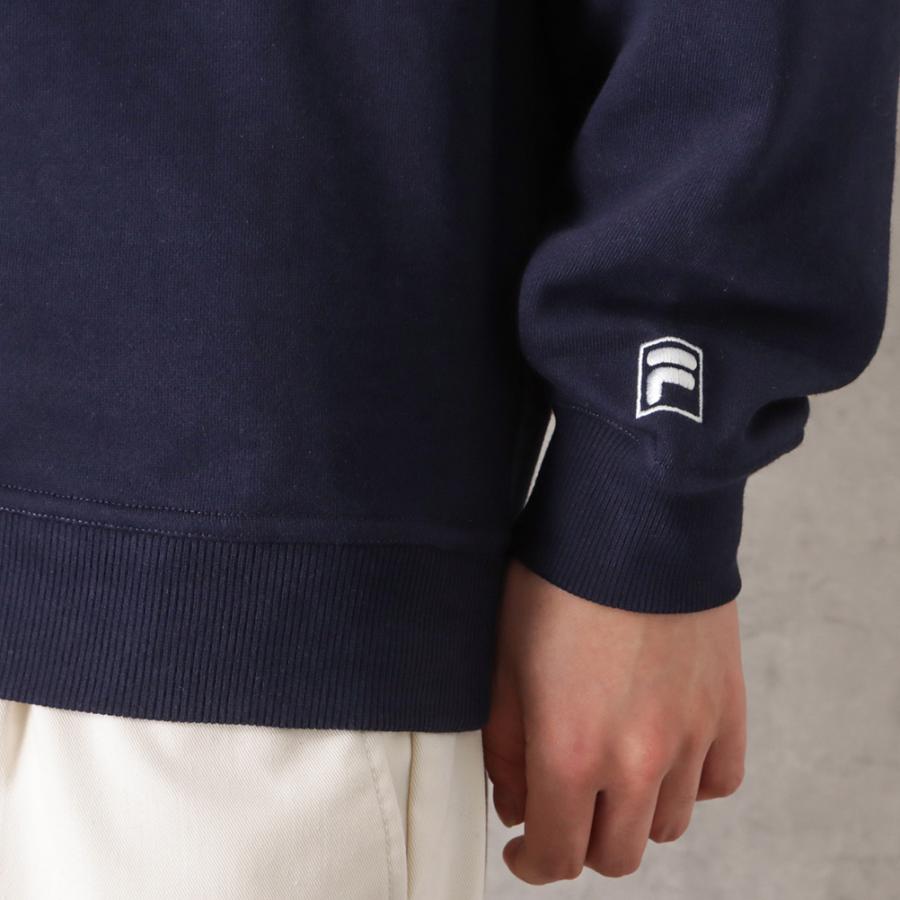 FILA フィラ 裏毛 トレーナー メンズ スウェット プルオーバー 袖口リブ 刺繍 ロゴ ワンポイント ベーシック ブランド 人気 トップス｜machouse｜10