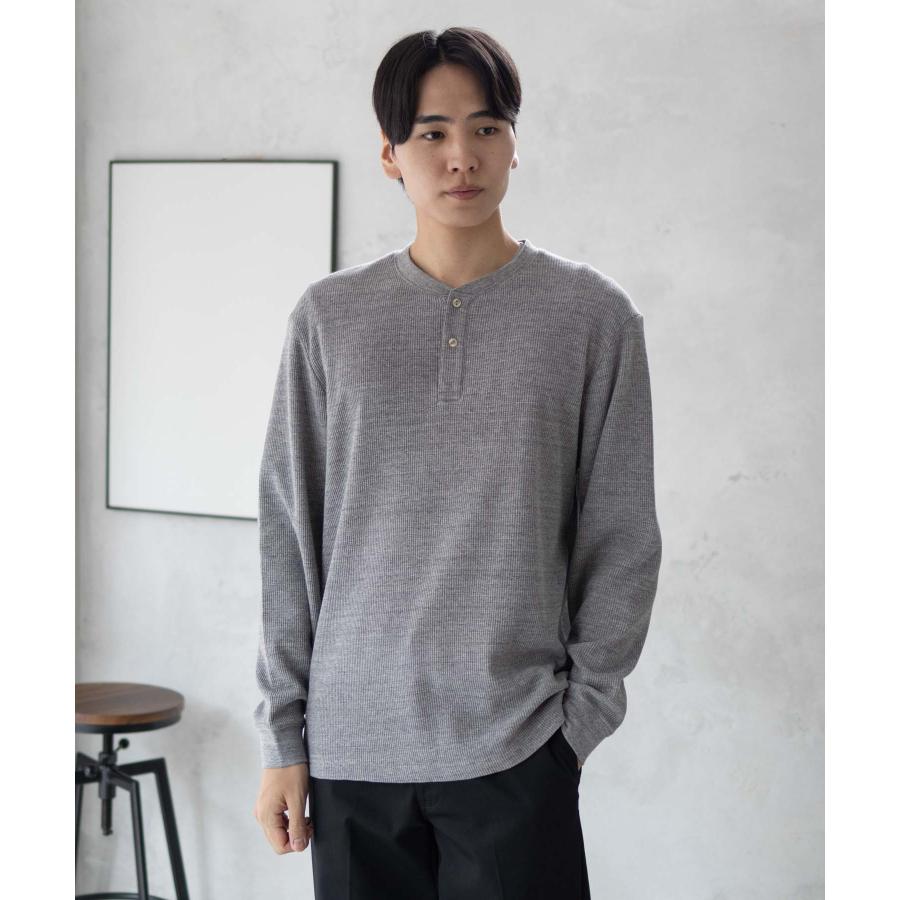 GOOD CREW グッドクルー Tシャツ メンズ 長袖 ワッフル素材 ヘンリー