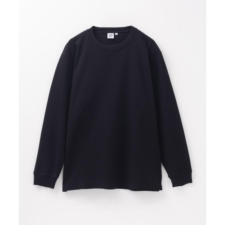 NAVY Tシャツ メンズ 長袖 ロンT ワッフル素材 抗菌防臭 撥水 UVカット