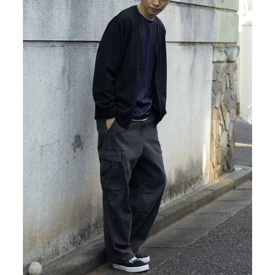 NAVY Tシャツ メンズ 長袖 ロンT フェイクレイヤード ストライプ
