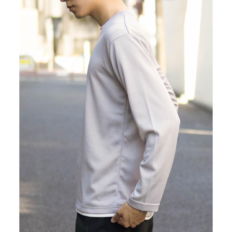 NAVY Tシャツ メンズ 長袖 ロンT フェイクレイヤード ストライプ