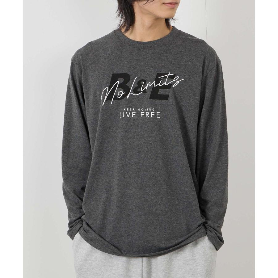 Tシャツ メンズ 長袖 ロンT ロゴ プリント クルーネック カットソー