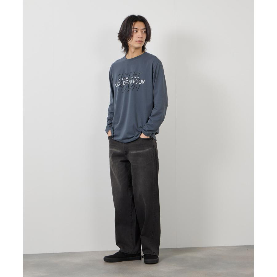 Tシャツ メンズ 長袖 ロンT ロゴ プリント クルーネック カットソー