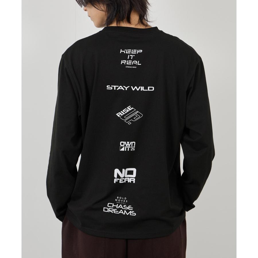 Tシャツ メンズ 長袖 ロンT ロゴ プリント クルーネック カットソー