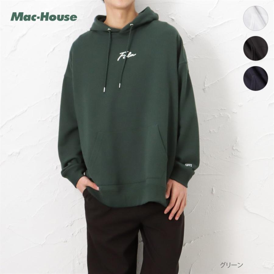 Fila フィラ 裏毛パーカー メンズ オーバーサイズ プルオーバー ポケット ロゴ 刺繍 スウェット ブランド 人気 トップス Mac House マックハウス 通販 Paypayモール