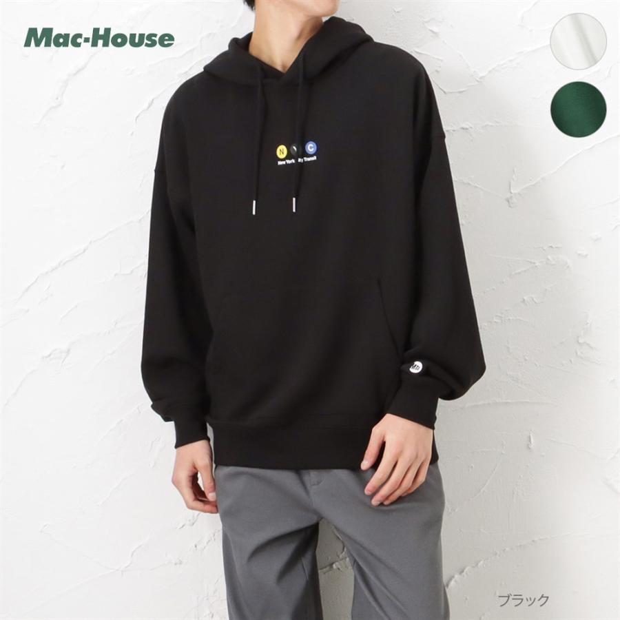 裏毛パーカー メンズ ビッグシルエット 長袖 プルオーバー バック  