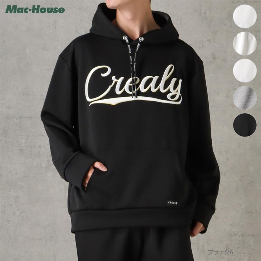 パーカー メンズ ポンチ素材 プルオーバー ロゴ 刺繍 ポケット