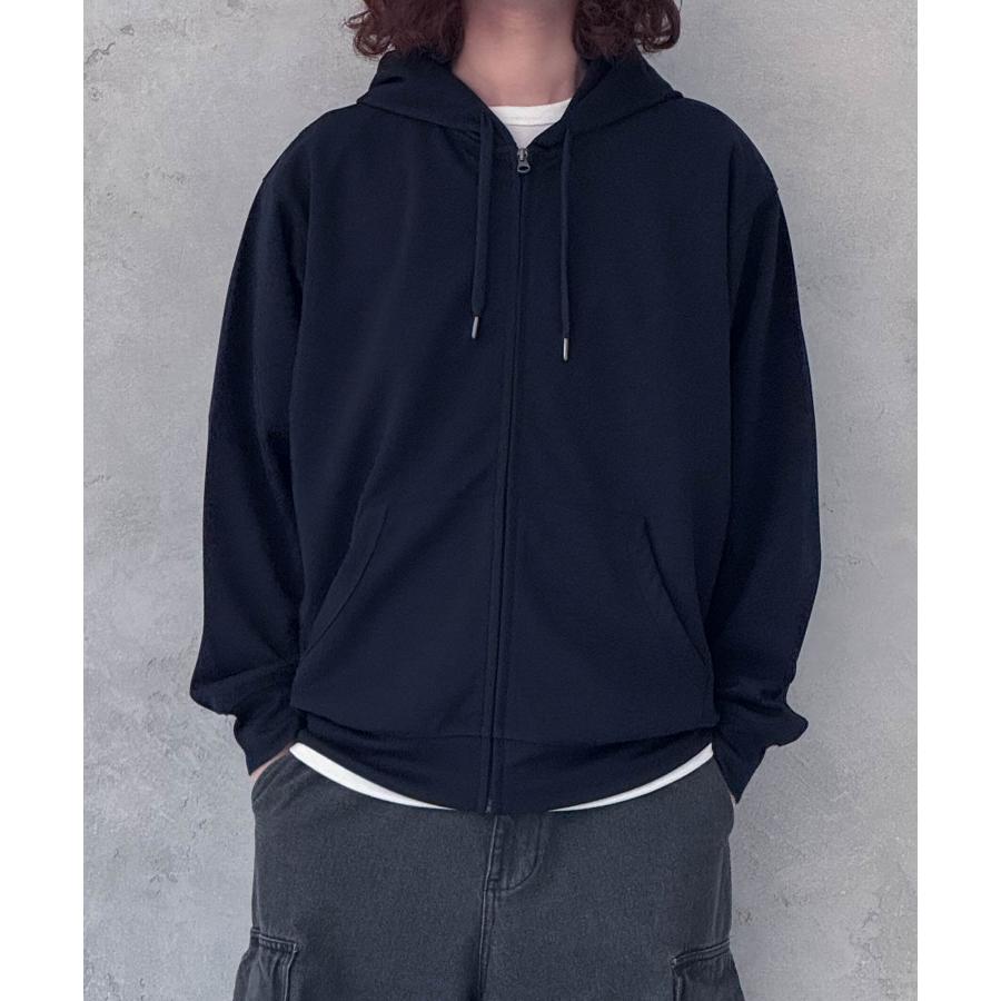 NAVY パーカー メンズ UVカット ドライ 軽量 ストレッチ 無地 ジップ