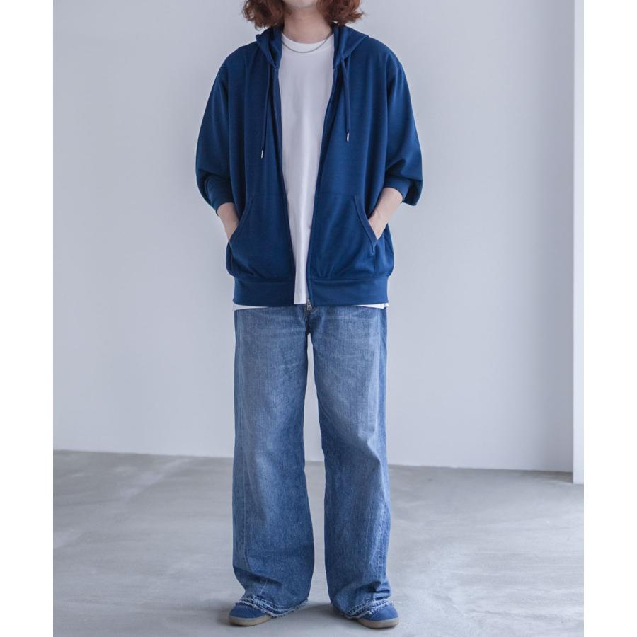 NAVY パーカー メンズ UVカット ドライ 軽量 ストレッチ 無地 ジップ