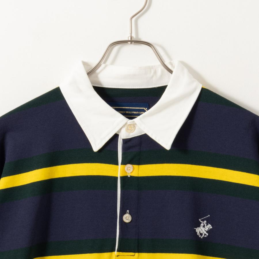 BEVERLY HILLS POLO CLUB ラガーシャツ 長袖 綿100% メンズ BEVERLY HILLS POLO CLUB ラガーシャツ 長袖 綿100% メンズ