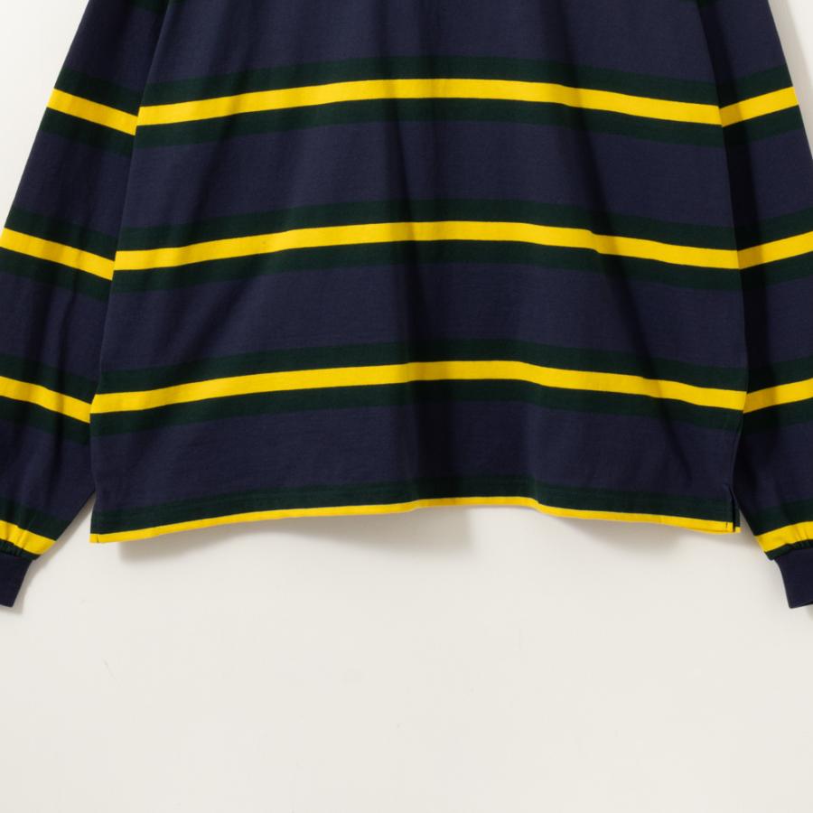 【超希少】polo sports ラガーシャツ 黄色 黒 刺繍 ビッグサイズ 美 ワンフォークロージング 1111clothing ヘビーウェイト ラガー