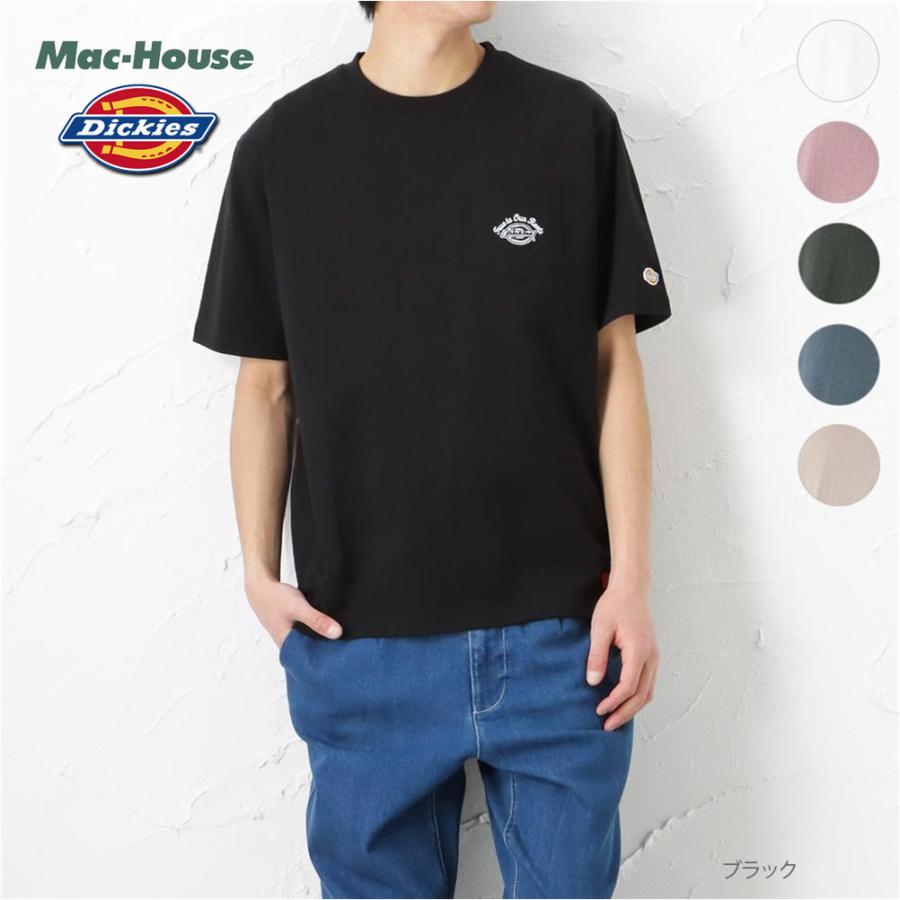 Dickies ディッキーズ 半袖Tシャツ メンズ 綿100% 五分袖 サイドスリット クルーネック ロゴ ワンポイント 刺繍 ブランド 人気 トップス ネコポス対応｜machouse