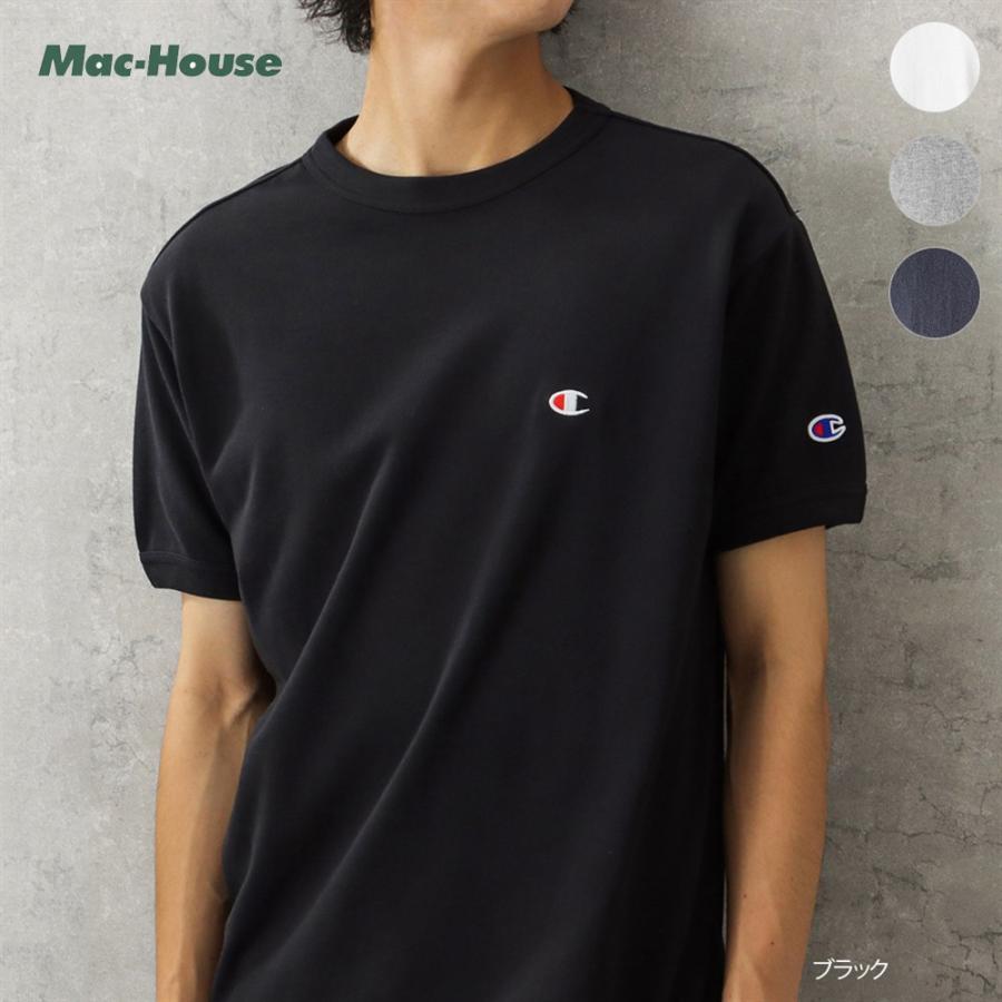 Champion チャンピオン 半袖tシャツ 綿100 メンズ コットン 鹿の子 ロゴ 刺繍 クルーネック ブランド 人気 トップス ネコポス対応 Mac House マックハウス 通販 Yahoo ショッピング