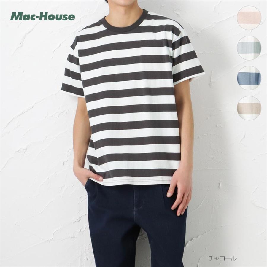 半袖Tシャツ メンズ 綿100% オーガニックコットン ボーダー 横縞