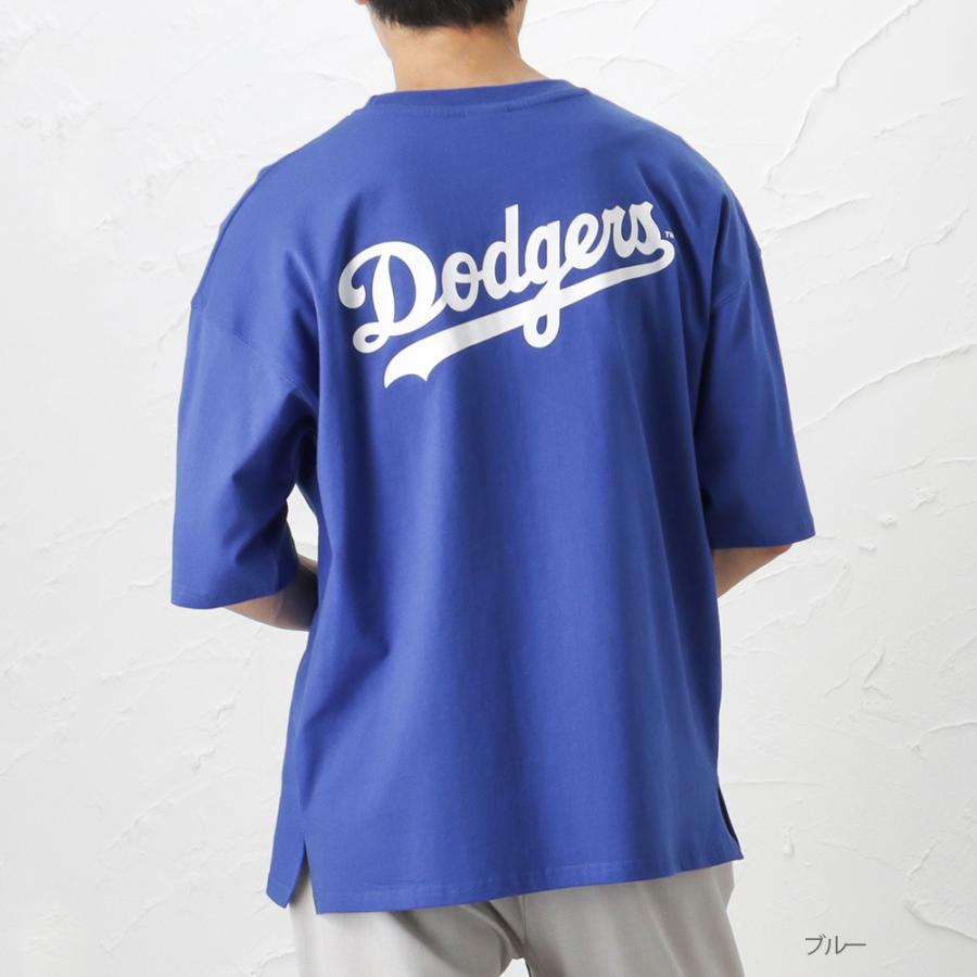 MLB メジャーリーグベースボール 半袖Tシャツ 5分袖 メンズ 綿100