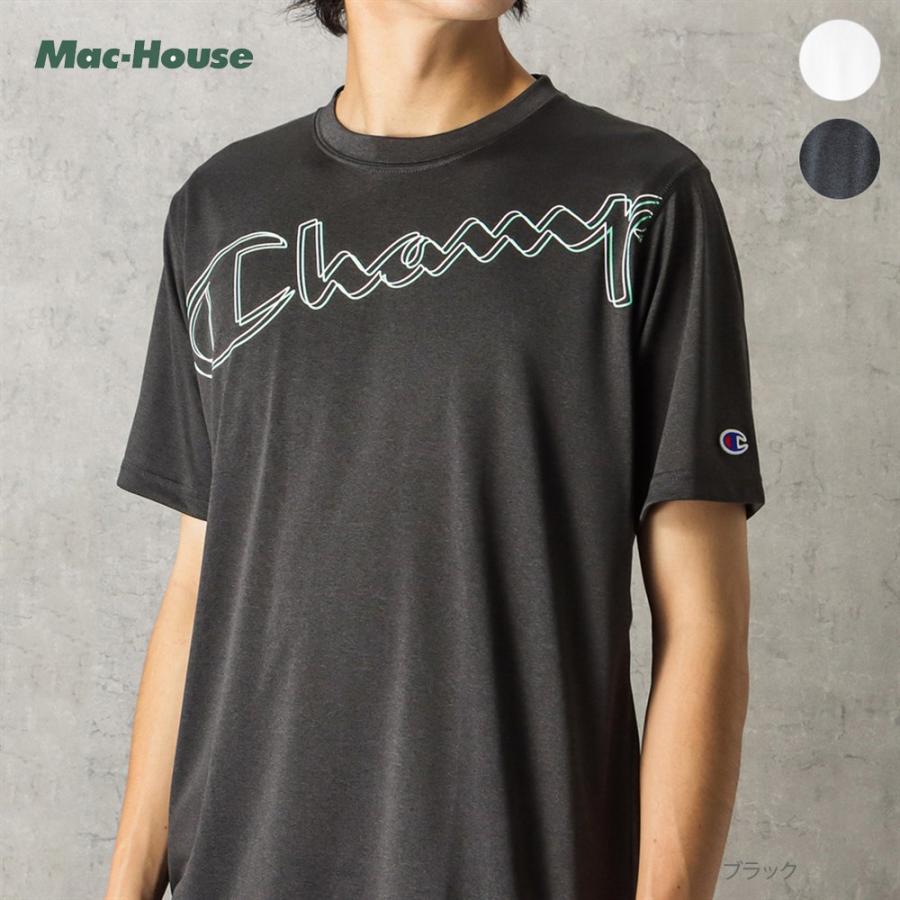 Champion チャンピオン 半袖tシャツ メンズ 速乾 防臭 ブランドロゴ プリント クルーネック ブランド 人気 トップス ネコポス対応 Mac House マックハウス 通販 Paypayモール