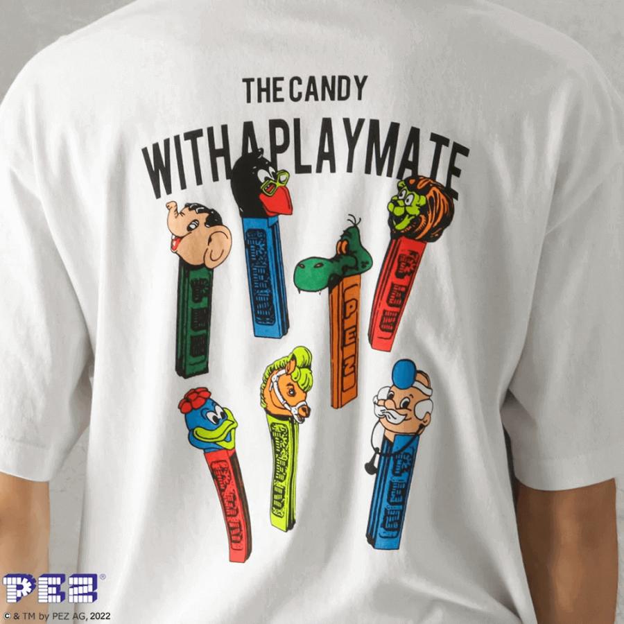 PEZ ペッツ 半袖Tシャツ アクリルキーホルダー付き メンズ 綿100