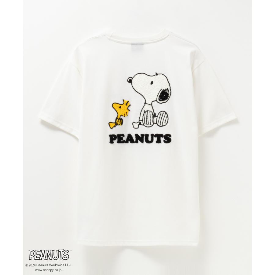 PEANUTS SNOOPY ピーナッツ スヌーピー 半袖Tシャツ メンズ ワイドシルエット ゆったり 刺繍 キャラクター クルーネック ネコポス対応｜machouse｜10