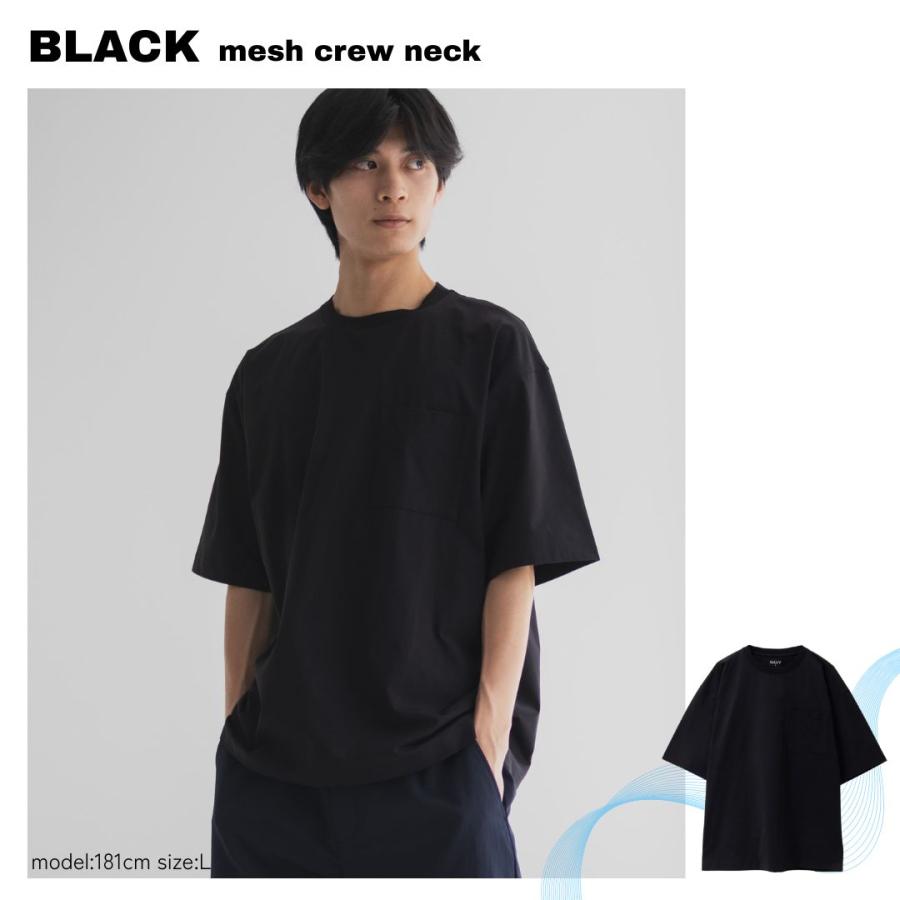 NAVY Tシャツ メンズ 半袖 5分袖 メッシュ加工 通気性 ドライ