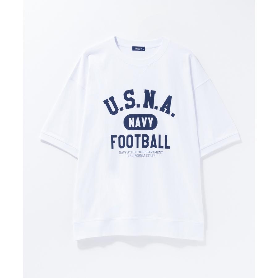 NAVY スウェット トレーナー Tシャツ メンズ 半袖 5分袖 綿100