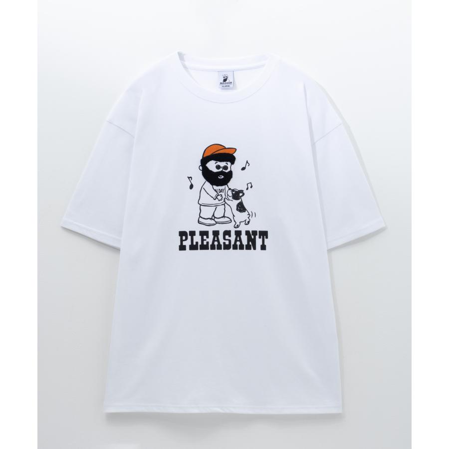 Tシャツ メンズ 半袖 5分袖 綿混 大きめ ゆったり オジサン サガラ刺繍