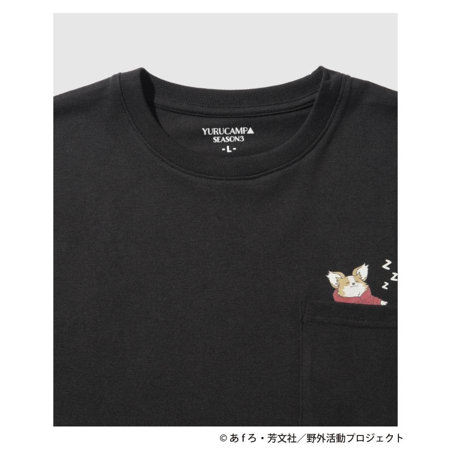 ゆるキャン△ SEASON3』 Tシャツ メンズ 半袖 綿混 ちくわ 胸ポケット
