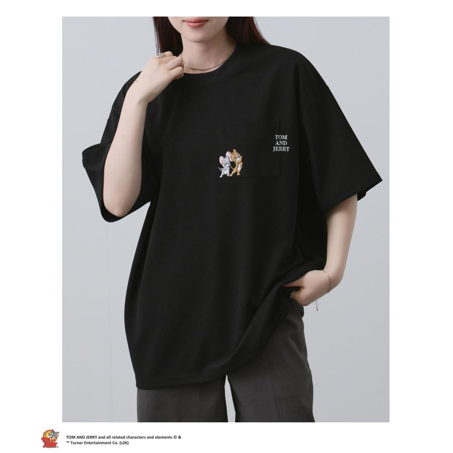Tom and Jerry トムとジェリー Tシャツ メンズ 半袖 胸ポケット クルー