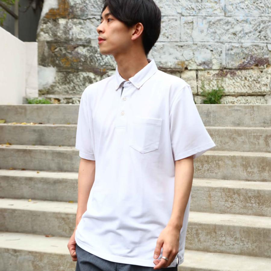 ポロシャツ 半袖 メンズ 抗菌 消臭 ストレッチ ドライ サイドスリット