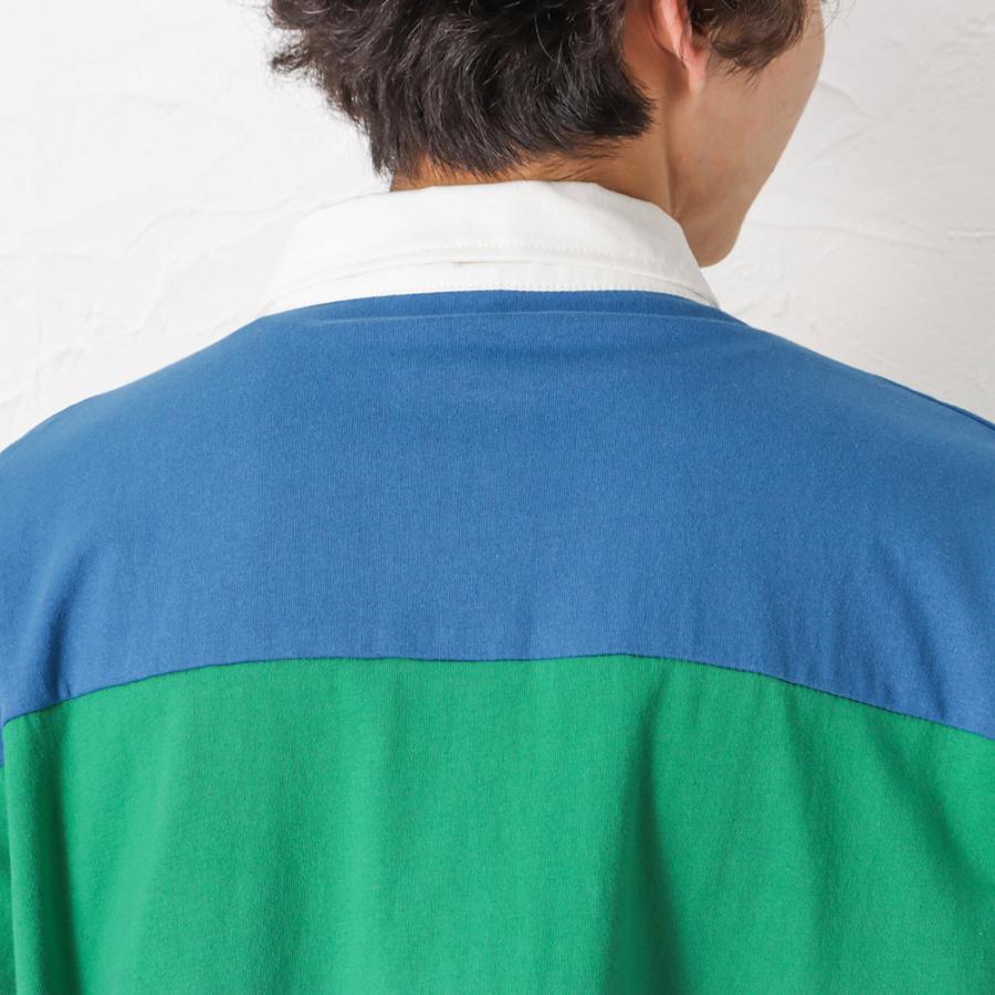 Smurf スマーフ ラガーシャツ 半袖Tシャツ 5分袖 メンズ 綿100