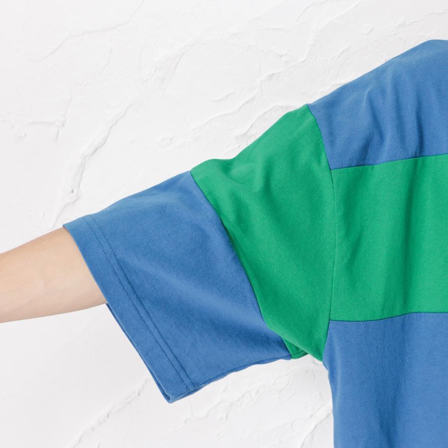 Smurf スマーフ ラガーシャツ 半袖Tシャツ 5分袖 メンズ 綿100