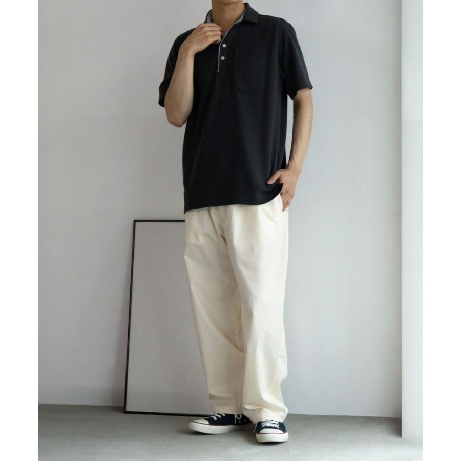 ポロシャツ メンズ 半袖 NAVY SARARI サラリピュール リピュール加工 