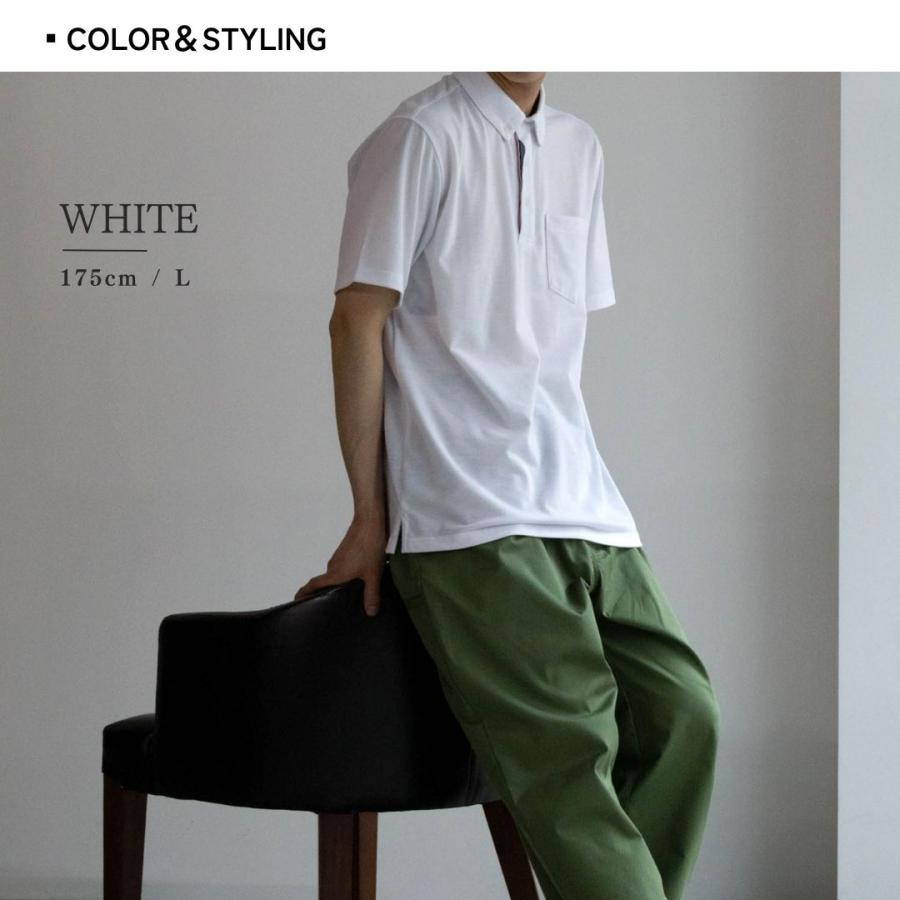 ポロシャツ メンズ 半袖 NAVY SARARI サラリピュール リピュール加工