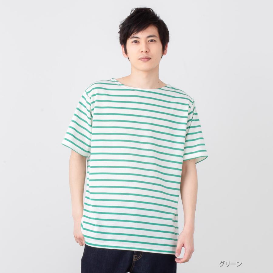 NAVY Tシャツ 半袖 メンズ 速乾 UVカット ボーダー ボートネック
