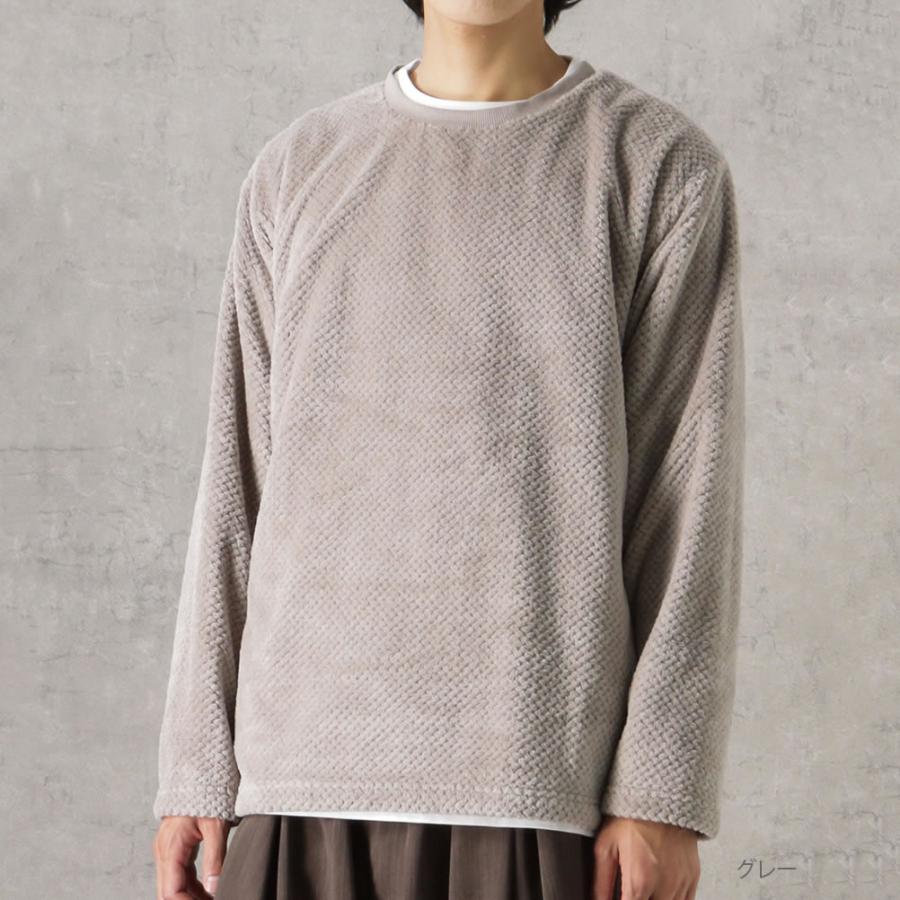 NAVY トレーナー ボア 長袖Tシャツ アンサンブル メンズ 重ね着 無地