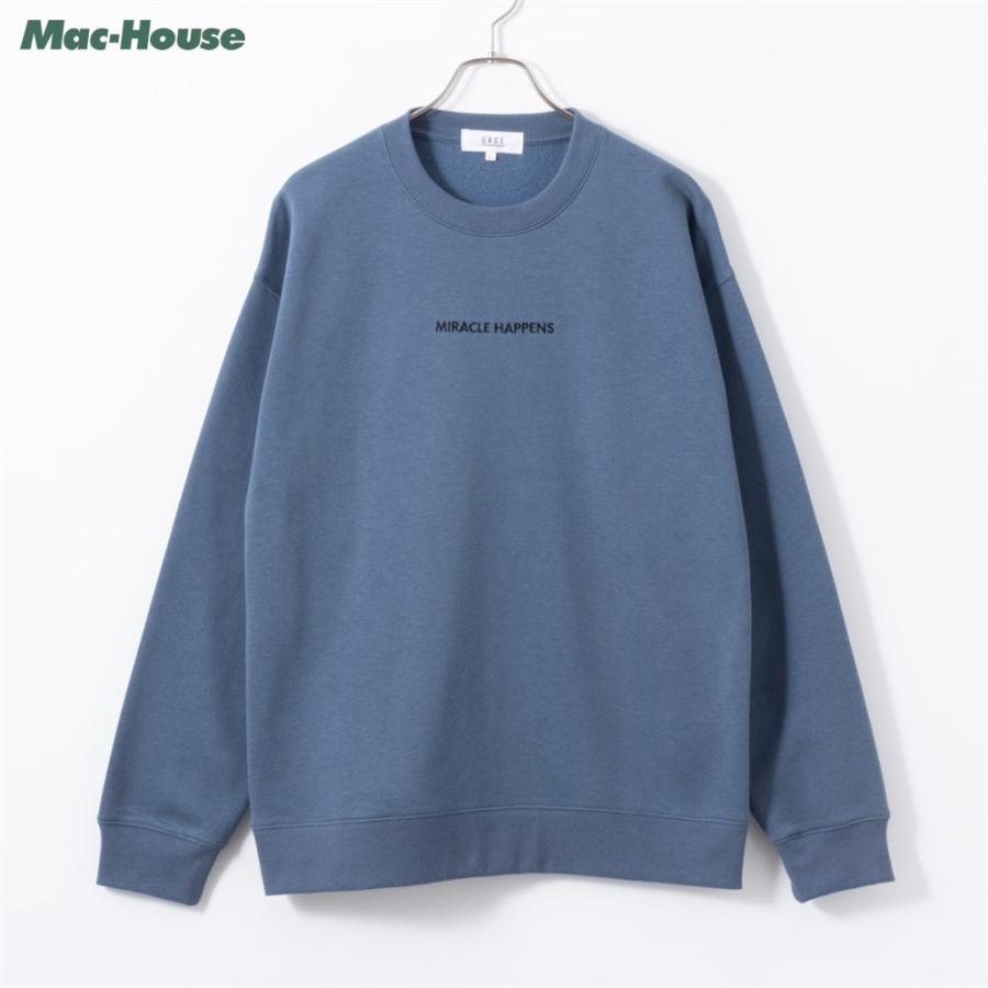 裏起毛 トレーナー メンズ クルーネック プルオーバー スウェット 刺繍