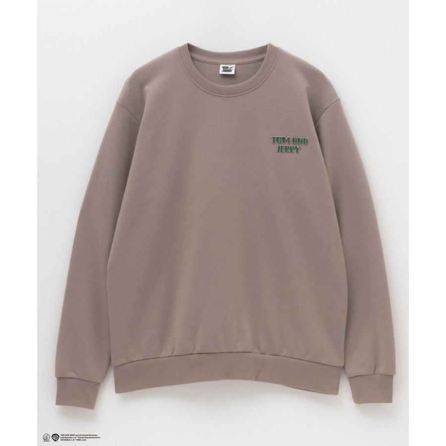 toh.designworks リネントレーナー　mocha 美品　toh Tom and Jerry トムとジェリー トレーナー メンズ 綿混 ポンチ素材