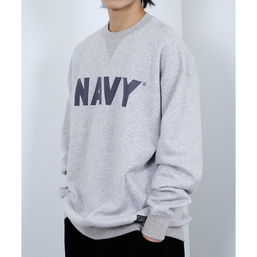 NAVY 裏起毛 トレーナー メンズ 暖かい 綿混 大きめ ゆったり カレッジ
