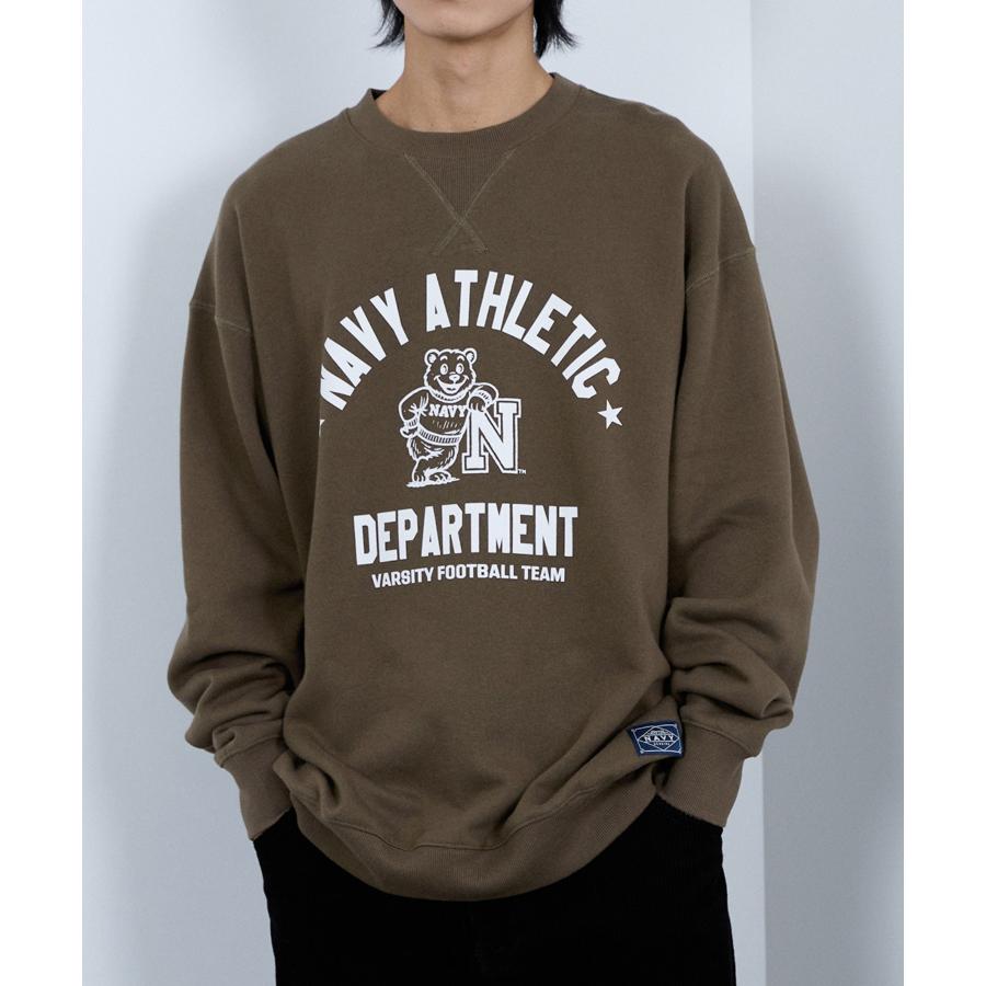 NAVY 裏起毛 トレーナー メンズ 暖かい 綿混 大きめ ゆったり カレッジ