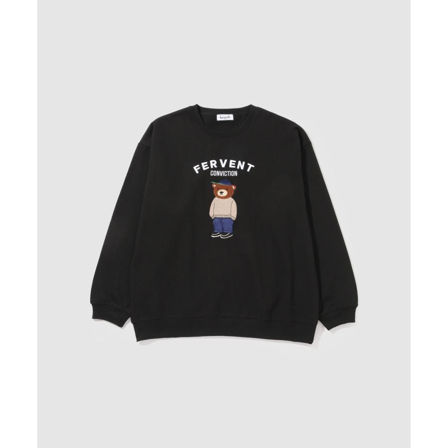 Quash（クアッシュ） 裏起毛 トレーナー メンズ 暖かい ベアー クマ