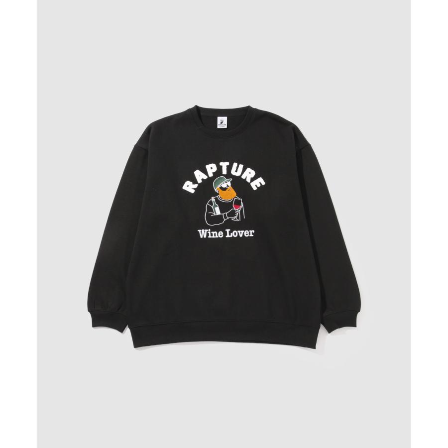 裏起毛 トレーナー メンズ 暖かい スウェット 髭 おじさん サガラ刺繍