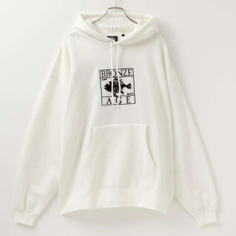 Age Factory ロゴ　パーカー　White BRONZE AGE（ブロンズエイジ） 裏起毛 パーカー メンズ ビッグ